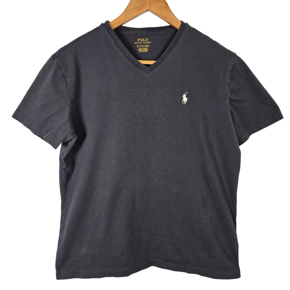 Polo Ralph Lauren Mens V Neck T‎ Shirt Black Short Sleeve Classic Fit Size S